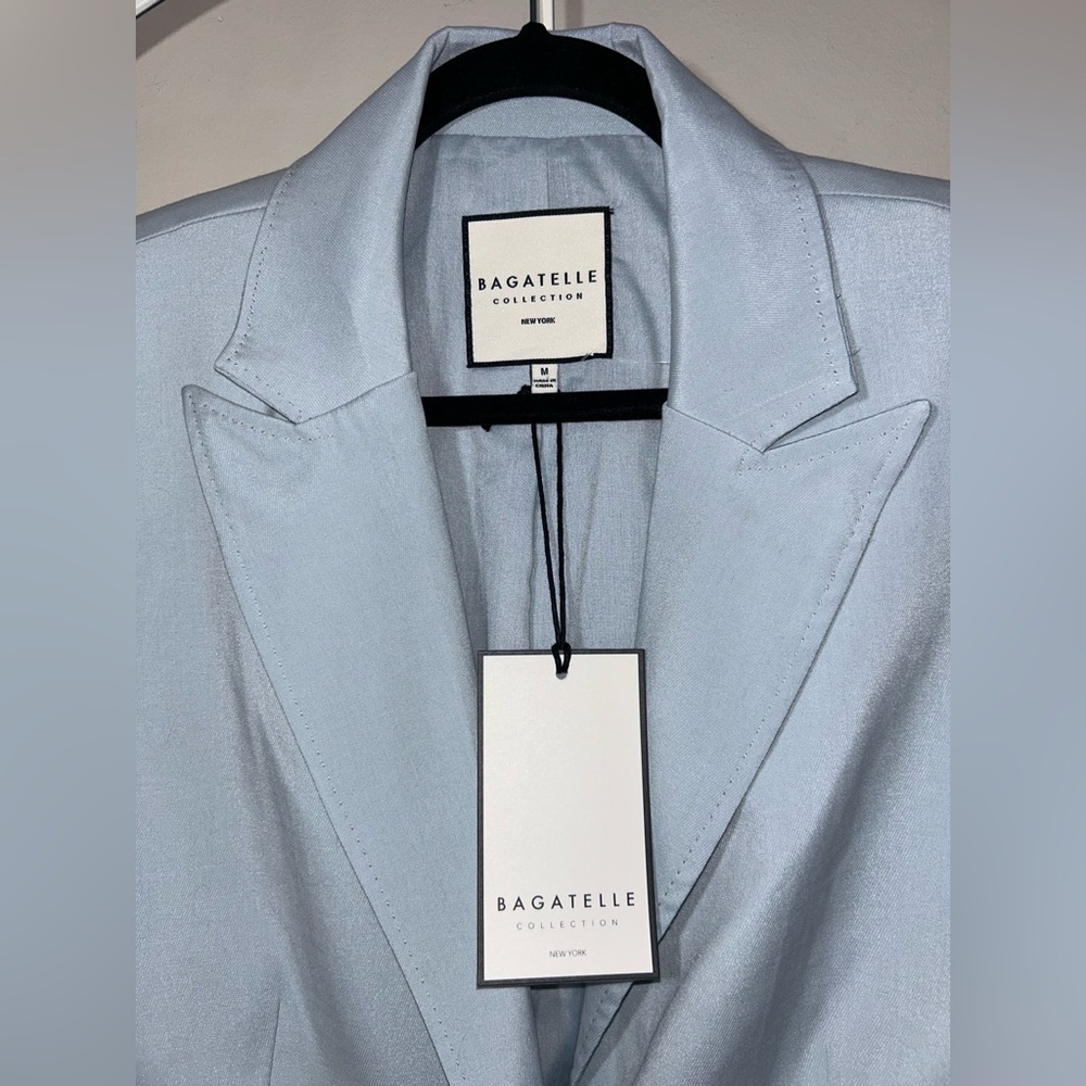 bagatelle Powder Blue Sleeveless Tailored Blazer Vest - Picture 4 of 7